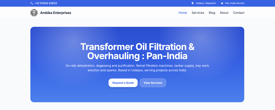 Ambika Enterprises website